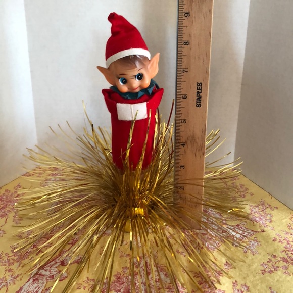 Vintage Christmas elf centerpiece or on top of Christmas tree - Picture 5 of 8